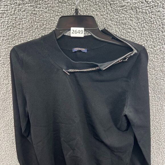 Louis Vuitton Uniforms Staff Sweater Silver Tone Chain Detail Black Size Large* - Picture 11 of 11